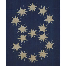 CENTENNIAL CELEBRATION FLAG WITH 10-POINTED STARS THAT SPELL "1776 - 1876", ONE OF THE MOST GRAPHIC OF ALL EARLY EXAMPLES