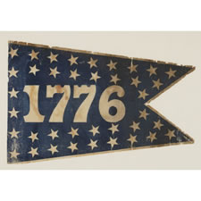 1876 CENTENNIAL CELEBRATION PENNANT WITH 38 STARS SURROUNDING "1776"