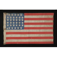 CIVIL WAR ERA PARADE FLAG WITH 36 STARS IN A VERY RARE FORM THAT DISPLAYS A “U” FOR UNION