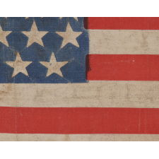 CIVIL WAR ERA PARADE FLAG WITH 36 STARS IN A SCARCE FORM THAT DISPLAYS A “U” FOR UNION