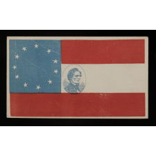 CIVIL WAR PERIOD COVER (ENVELOPE) IN THE FORM OF AN 11 STAR 1ST NATIONAL PATTERN FLAG WITH A PORTRAIT IMAGE OF JEFFERSON DAVIS, 1861