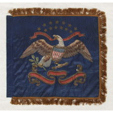 CIVIL WAR PERIOD FEDERAL STANDARD WITH 13 STARS, CAVALRY SIZE, HAND-PAINTED AND GILDED ON SILK, 1861-1865