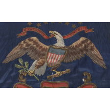 CIVIL WAR PERIOD FEDERAL STANDARD WITH 13 STARS, CAVALRY SIZE, HAND-PAINTED AND GILDED ON SILK, 1861-1865