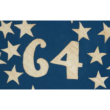 CIVIL WAR PRESENTATION BATTLE FLAG OF THE 64TH NEW YORK VOLUNTEERS, COMPANY “C”, DESCENDED THROUGH THE FAMILY OF ITS COLOR SEARGEANT, NICHOLAS WHITMIRE, ONE OF THE BEST OF ALL EXAMPLES THAT EXISTS IN PRIVATE HANDS