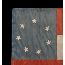 CONFEDERATE 1ST NATIONAL PATTERN FLAG (A.K.A., "STARS & BARS"), A HOMEMADE, SILK EXAMPLE WITH 7 HAND-EMBROIDERED STARS, LIKELY MADE POST WAR, circa 1870-1880’s, TO COMMEMORATE THE FIRST WAVE OF SECESSION