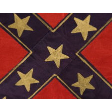 CONFEDERATE 2ND NATIONAL PATTERN FLAG (STAINLESS BANNER), USED BY VETERANS OF JONES, VIRGINIA AT THE 50TH ANNIVERSARY OF THE BATTLE OF GETTYSBURG