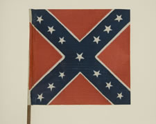 CONFEDERATE BATTLE-STYLE PARADE FLAG, SQUARE FORMAT, CA 1910-1945