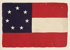 CONFEDERATE FIRST NATIONAL, "STARS & BARS" PARADE FLAG, 1920-1950