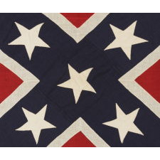 CONFEDERATE SOUTHERN CROSS “BATTLE FLAG”, A SCARCE, UNUSUALLY ACCURATE AND GRAPHICALLY PLEASING, REUNION PERIOD EXAMPLE, SIGNED "WOLVERINE," SHERRITT FLAG CO., RICHMOND, VA, 1922-WWII ERA