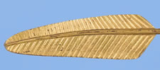 DIMINUTIVE QUILL WEATHERVANE, 1880-1910, WITH EXCEPTIONAL FORM AND GILDED SURFACE