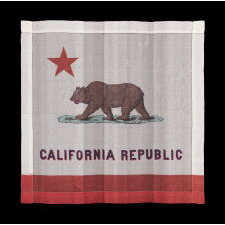 EARLY KERCHIEF IN THE FORM OF THE CALIFORNIA STATE BEAR FLAG, PROBABLY MADE FOR THE PANAMA-PACIFIC INTERNATIONAL EXPOSITION IN SAN FRANCISCO IN 1915