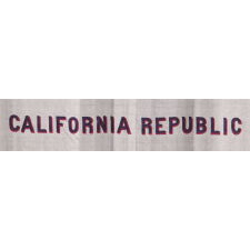 EARLY KERCHIEF IN THE FORM OF THE CALIFORNIA STATE BEAR FLAG, PROBABLY MADE FOR THE PANAMA-PACIFIC INTERNATIONAL EXPOSITION IN SAN FRANCISCO IN 1915