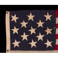 ENTIRELY HAND-SEWN, 13 STAR, U.S. NAVY SMALL BOAT ENSIGN, CA 1882-1890