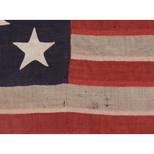 ENTIRELY HAND-SEWN, 13 STAR, U.S. NAVY SMALL BOAT ENSIGN, CA 1884-1889, SIGNED "LYMAN," "THORNTON," and "GRIMM"