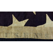 ENTIRELY HAND-SEWN, 13 STAR, U.S. NAVY SMALL BOAT ENSIGN, CA 1884-1889, SIGNED "LYMAN," "THORNTON," and "GRIMM"