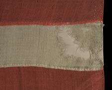 ENTIRELY HAND-SEWN FLAG WITH 36 STARS, CIVIL WAR ERA, MADE BY ANNIN IN NEW YORK CITY, IN AN UNUSUAL AND DESIRABLE SMALL SIZE FOR THE PERIOD, NEVADA STATEHOOD, 1864-67