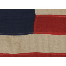 ESPECIALLY RARE 15-STAR FLAG WITH AN EQUALLY RARE AND BEAUTIFUL ELLIPTICAL CONFIGURATION, MADE SOMETIME DURING THE MID-LATE 19TH CENTURY, PERHAPS TO GLORIFY KENTUCKY AS THE 15TH STATE