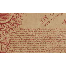 EXCEPTIONAL 1821 PRINTING OF THE DECLARATION OF INDEPENDENCE ON CLOTH, PRODUCED AND DISTRIBUTED BY ROBERT & COLLIN GILLESPIE