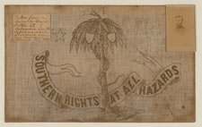 EXCEPTIONALLY RARE, CONFEDERATE, SOUTH CAROLINA TEXTILE, TAKEN BY A UNION OFFICER WHO ACCOMPANIED SHERMAN ON HIS MARCH TO THE SEA, SHORTLY FOLLOWING THAT CAMPAIGN IN 1865