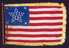 Extremely Rare 37 Star Parade Flag -- Great Star Configuration & Gold Fringe