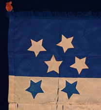 EXTREMELY RARE, LOUISIANA SECESSIONIST, CONFEDERATE PROTOTYPE FLAG, CIRCA 1861