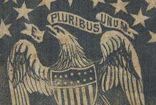 EXTREMELY RARE PARADE FLAG WITH 36 STARS AND AN EAGLE IN THE CANTON, AN IMPORTANT, UNDOCUMENTED EXAMPLE AND THE ONLY ONE OF ITS KIND KNOWN TO EXIST IN THIS STAR COUNT