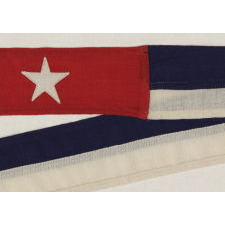 EXTREMELY RARE U.S. WAR DEPARTMENT COMMISSIONING PENNANT WITH 7 STARS, A REVERSAL OF THE U.S. NAVY COLOR SCHEME AND UNUSUALLY LARGE IN SCALE FOR THE PERIOD, WWI-WWII ERA (1917-1945)