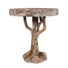 FAUX BOIS PEDESTAL TABLE WITH TERRIFIC FORM & SURFACE, FRENCH, circa 1930