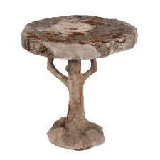 FAUX BOIS PEDESTAL TABLE WITH TERRIFIC FORM & SURFACE, FRENCH, circa 1930