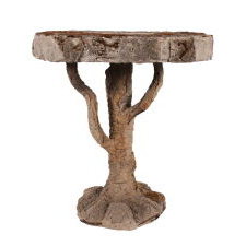 FAUX BOIS PEDESTAL TABLE WITH TERRIFIC FORM & SURFACE, FRENCH, circa 1930