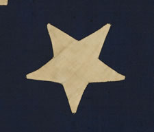 FIREHOUSE BANNER WITH HAND-SEWN, APPLIQUED STARS AND TEXT THE READS "UNION No. 1", CIVIL WAR ERA, EXTREMELY RARE