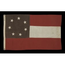 FIRST NATIONAL PATTERN CONFEDERATE FLAG OF THE REUNION ERA, IN THE ORIGINAL, OFFICIAL DESIGN, WITH A CIRCULAR WREATH OF 7 STARS, ca 1910-1930