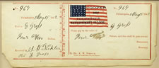 GRAPHIC CIVIL WAR RECEIPT WITH 34 STAR FLAG THE COOPER SHOP VOLUNTEER REFRESHMENT SALOON, DATED 1862