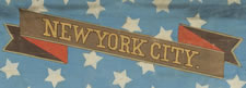 HAND-PAINTED PATRIOTIC BANNER WITH THE SEAL OF NEW YORK CITY AND GREAT FOLK QUALITIES, THE ONLY EXAMPLE WITH THIS DEVICE THAT I HAVE EVER ENCOUNTERED, 1861-1876