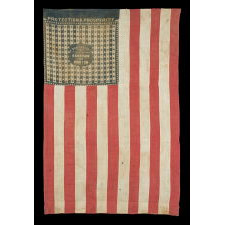 THE HARRISON & MORTON BANDANNA FLAG FROM THE MASTAI COLLECTION, PROMINENTLY FEATURED IN BOTH THEIR BOOK ON FLAG COLLECTING AND THE BOOK "THREADS OF HISTORY" BY THE SMITHSONIAN, CA 1888