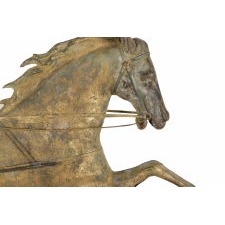 THE HORSE GEORGE M. PATCHEN WITH A SULKEY AND DRIVER, ONE OF THE LARGEST AND MOST IMPRESSIVE AMONG THIS FORM OF WEATHERVANE, UNIDENTIFIED MAKER, ca 1860-1890's