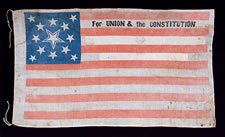 1860 JOHN BELL CAMPAIGN FLAG, RECYCLED BY LINCOLN FOR HIS CAMPAIGN IN 1860