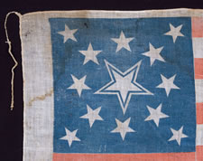 1860 JOHN BELL CAMPAIGN FLAG, RECYCLED BY LINCOLN FOR HIS CAMPAIGN IN 1860