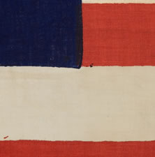 JOHN FREMONT (THE FIRST REPUBLICAN TO RUN FOR PRESIDENT) CAMPAIGN PARADE FLAG, WITH "FREMONT FOR FREEDOM" SLOGAN,  "GREAT STAR" PATTERN WITH FOUR SIZES OF STARS, THE ONLY KNOWN EXAMPLE IN THIS STYLE