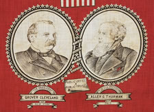 JUGATE PORTRAIT KERCHIEF FROM THE 1888 PRESIDENTIAL CAMPAIGN OF GROVER CLEVELAND & ALLAN THURMAN