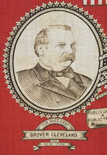 JUGATE PORTRAIT KERCHIEF FROM THE 1888 PRESIDENTIAL CAMPAIGN OF GROVER CLEVELAND & ALLAN THURMAN