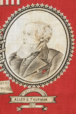 JUGATE PORTRAIT KERCHIEF FROM THE 1888 PRESIDENTIAL CAMPAIGN OF GROVER CLEVELAND & ALLAN THURMAN