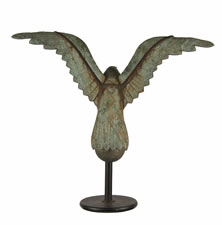 LARGE EAGLE WEATHERVANE, A PARTICULARLY EARLY EXAMPLE FOR THIS FORM, A GREAT FIND WITH LEGITIMATE EARLY SURFACE AND APPROPRIATE WEAR, CA 1850-80