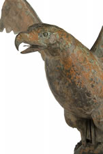 LARGE EAGLE WEATHERVANE, A PARTICULARLY EARLY EXAMPLE FOR THIS FORM, A GREAT FIND WITH LEGITIMATE EARLY SURFACE AND APPROPRIATE WEAR, CA 1850-80