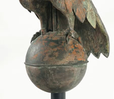 LARGE EAGLE WEATHERVANE, A PARTICULARLY EARLY EXAMPLE FOR THIS FORM, A GREAT FIND WITH LEGITIMATE EARLY SURFACE AND APPROPRIATE WEAR, CA 1850-80