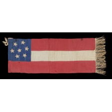 LARGE SCALE CONFEDERATE BIBLE FLAG IN THE FIRST NATIONAL PATTERN, WITH 7 STARS, APRIL 1861 OR PRIOR, FOUND WITH THE DIARY OF 1st LIEUTENANT JOHN M. WEIDEMEYER OF THE 6TH MISSOURI INFANTRY (CONFEDERATE)