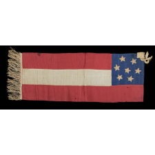 LARGE SCALE CONFEDERATE BIBLE FLAG IN THE FIRST NATIONAL PATTERN, WITH 7 STARS, APRIL 1861 OR PRIOR, FOUND WITH THE DIARY OF 1st LIEUTENANT JOHN M. WEIDEMEYER OF THE 6TH MISSOURI INFANTRY (CONFEDERATE)