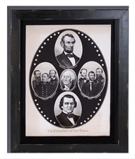 LATE CIVIL WAR BROADSIDE w/ PORTRAITS OF WASHINGTON, LINCOLN, & ANDREW JOHNSON