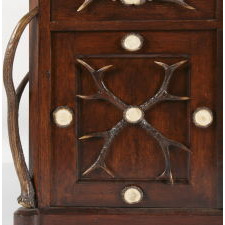 MAGIFICENT BLACK FOREST ANTLER GUN CABINET, LATE 19TH CENTURY