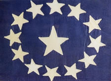 Magnificent Early 13 Star American Flag -- Hand Sewn Silk -- Very Small Size